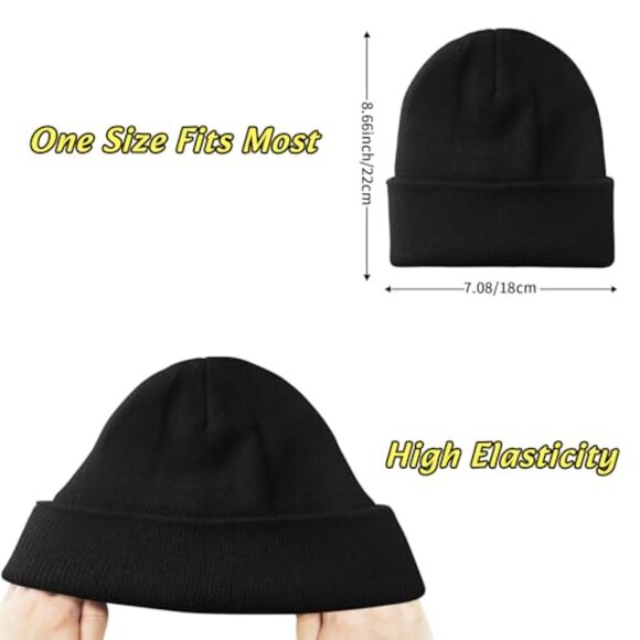Unisex Knit Beanie Set Winter Warm Stretchy Soft Classic Minimal Style main image 5